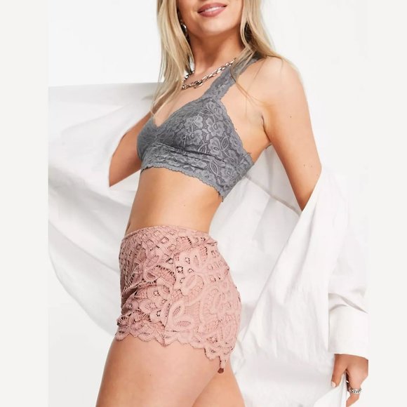 Free People Adella Blush Lace Shorts - Picture 2 of 6